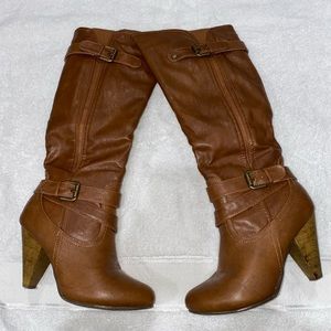 brown heeled boots